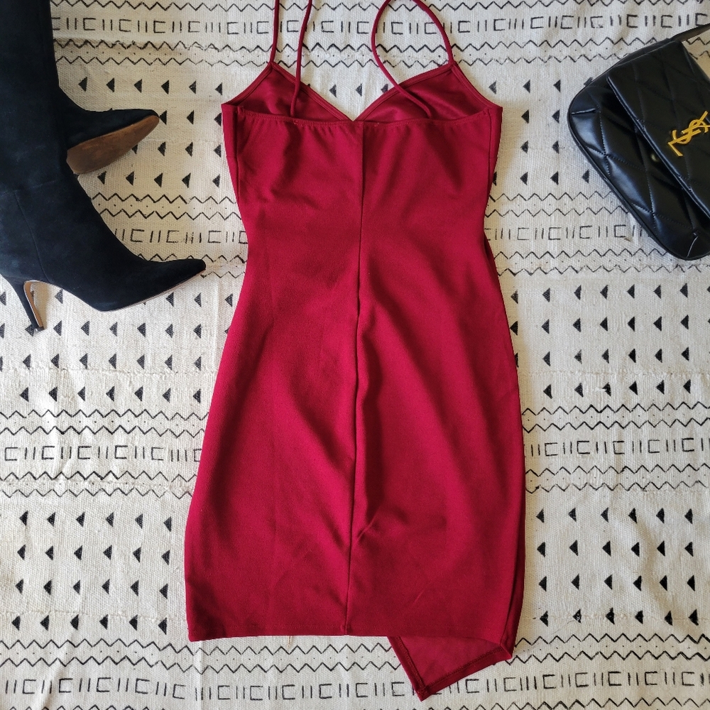 Red Mini Bodycon Dress - Picture 4 of 4